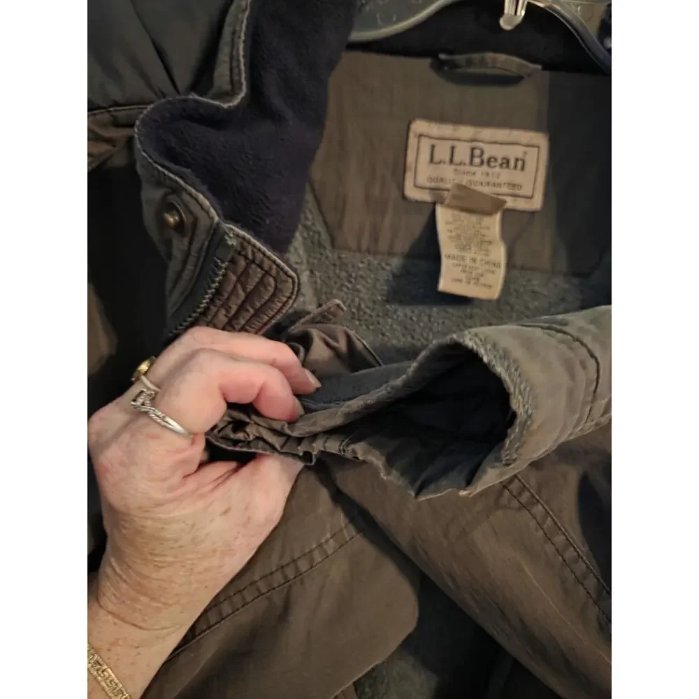 Vintage LL Bean Parka Coat Cotton Insulated USA Mens XL Green Winter Ski Lodge